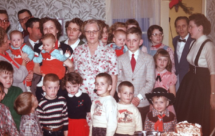 Rose with as many of her family as could fit into the picture